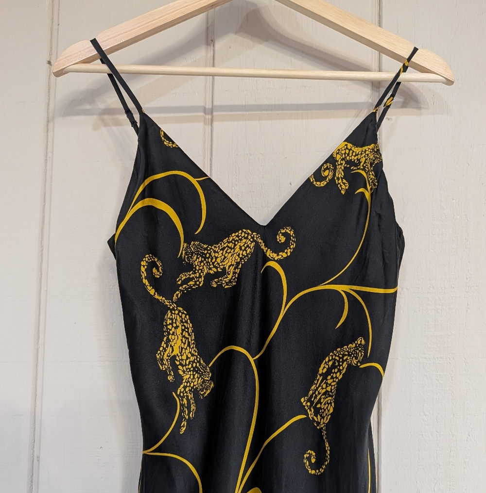 L'AGENCE Jodie Tiger Print Silk Slip Dress - Picture 5 of 16